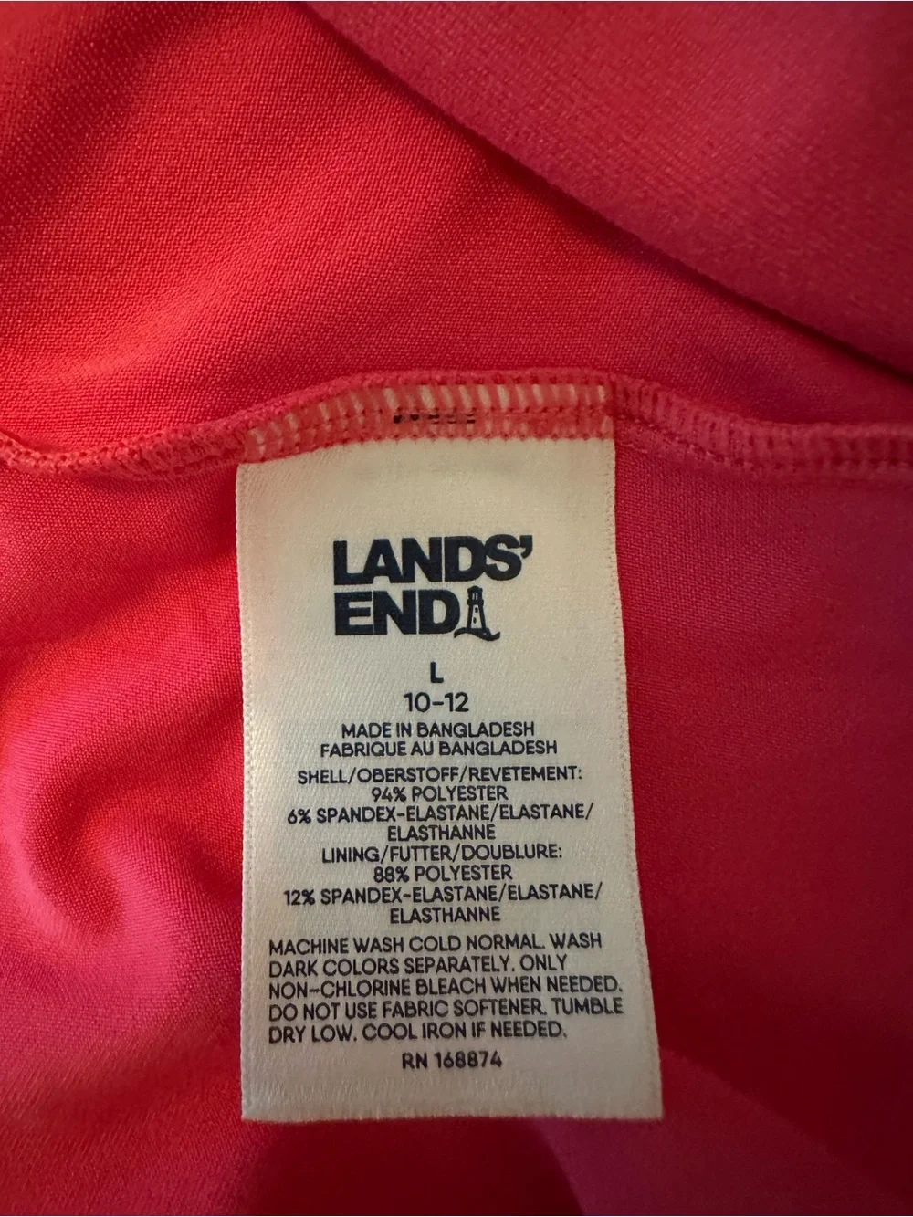Lands End Hot Pink Skort Sz L (10-12) Like New